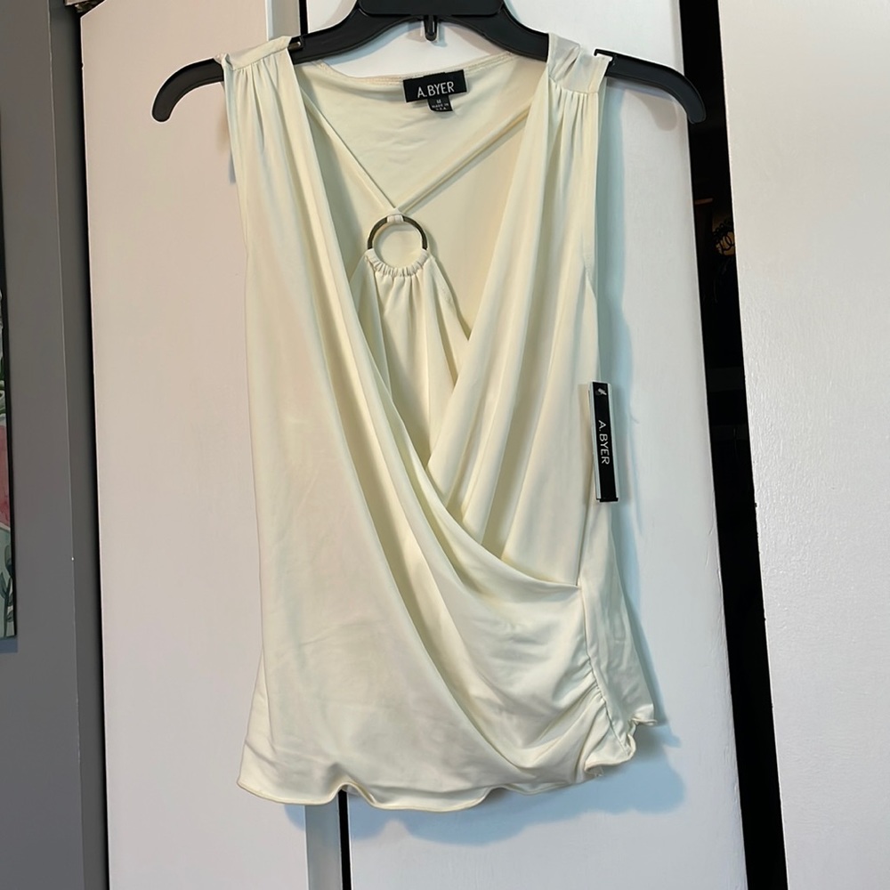 Cream, size medium, never worn before silk blouse